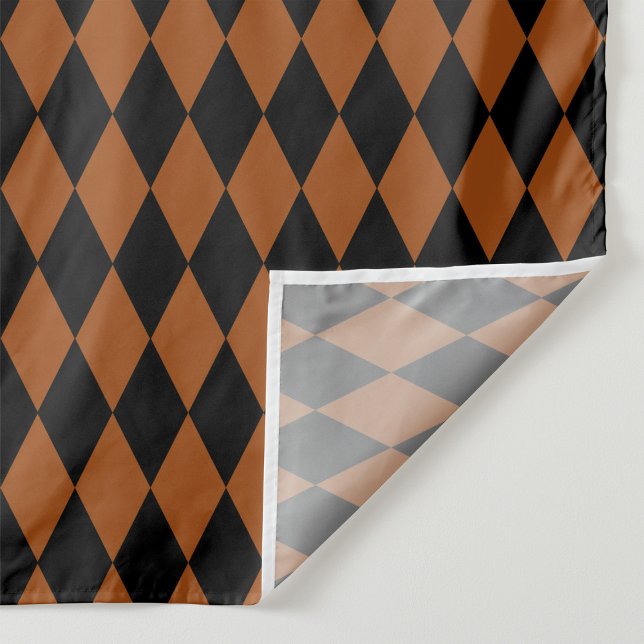 Brown Black Harlequin Diamonds Checkers Design  Tyg (Skapare uppladdad)
