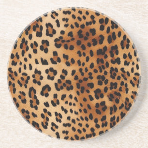 Brown Black Leopard Animal Print Underlägg