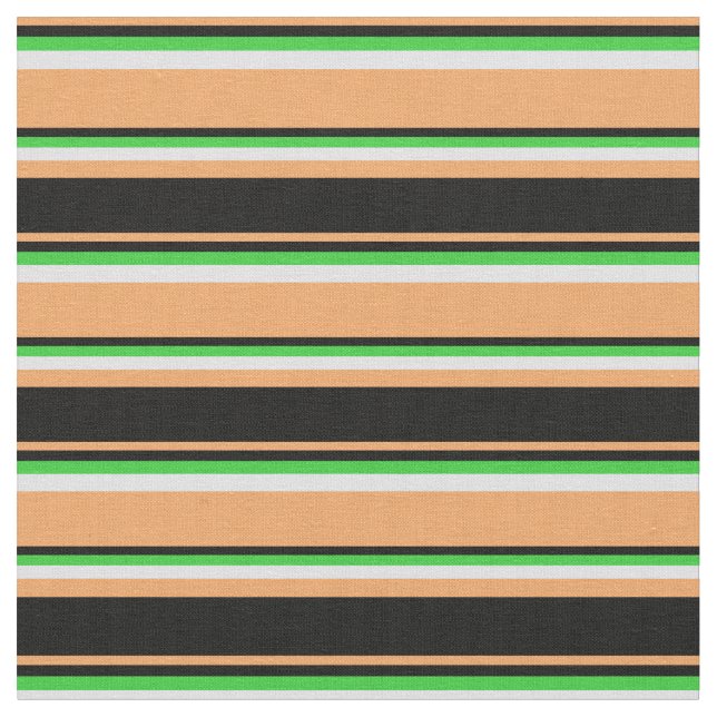 Brown, Black, Lime Green och Lavender Mönster Tyg (Närbild)
