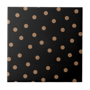 Brown Black Polkadot Mönster Kakelplatta