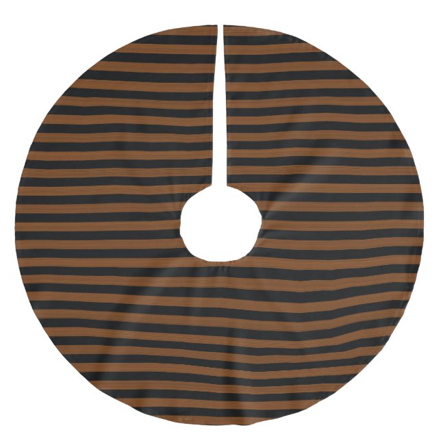 Brown Black Rand Seamless Mönster Julgransmatta Borstad Polyester (Framsidan)