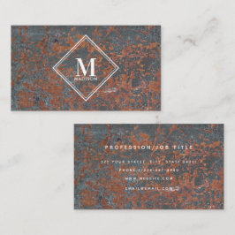 Brown Black Rust Metallic Struktur Monogram Initia Visitkort
