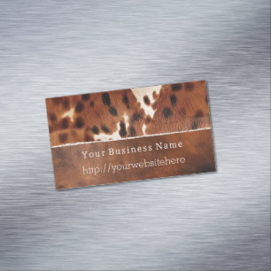 Brown Black Southwest Cowhide Magnetiska Visitkort