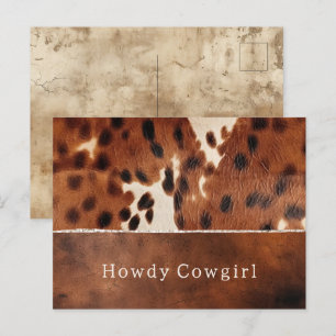 Brown Black Southwest Cowhide Vykort