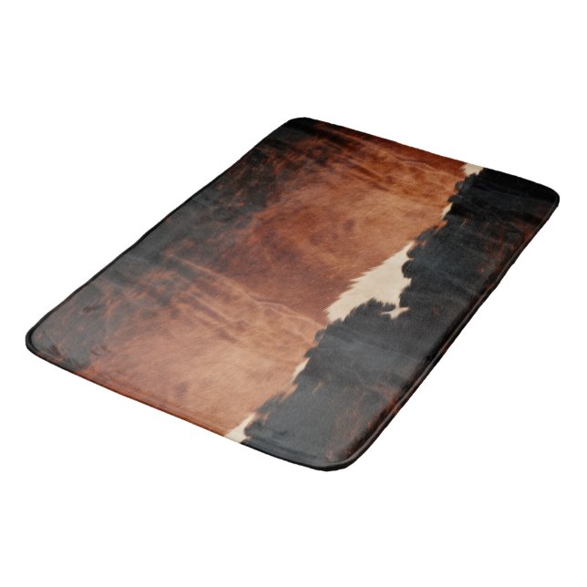 Brown Black Southwest Faux Cowhide Badrumsmatta (Vinklad)