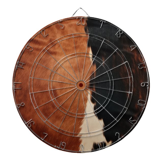 Brown Black Southwest Faux Cowhide Darttavla (Framsidan)