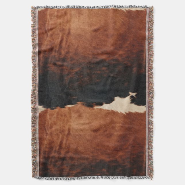 Brown Black Southwest Faux Cowhide Filt (Framsidan Vertikal)
