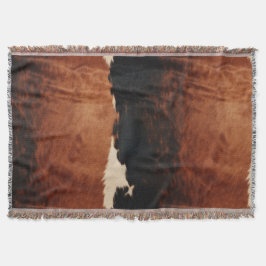 Brown Black Southwest Faux Cowhide Filt