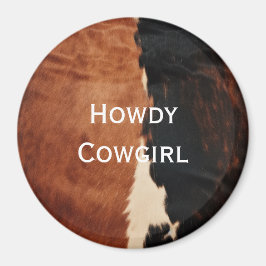 Brown Black Southwest Faux Cowhide Magnet