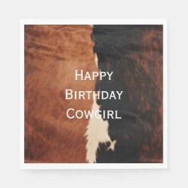 Brown Black Southwest Faux Cowhide Pappersservett