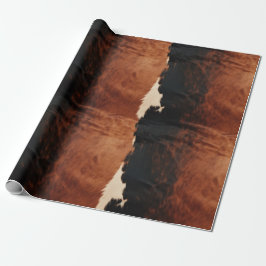 Brown Black Southwest Faux Cowhide Presentpapper