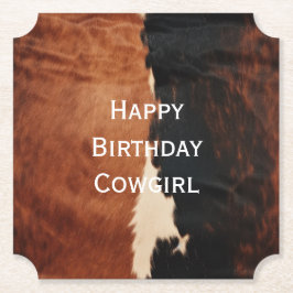 Brown Black Southwest Faux Cowhide Underlägg Papper