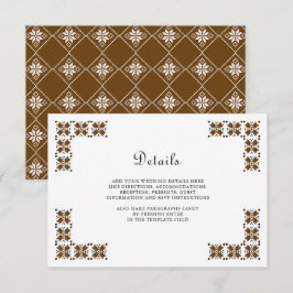 Brown Black Ukrainian Embroidery Wedding Details Tilläggskort