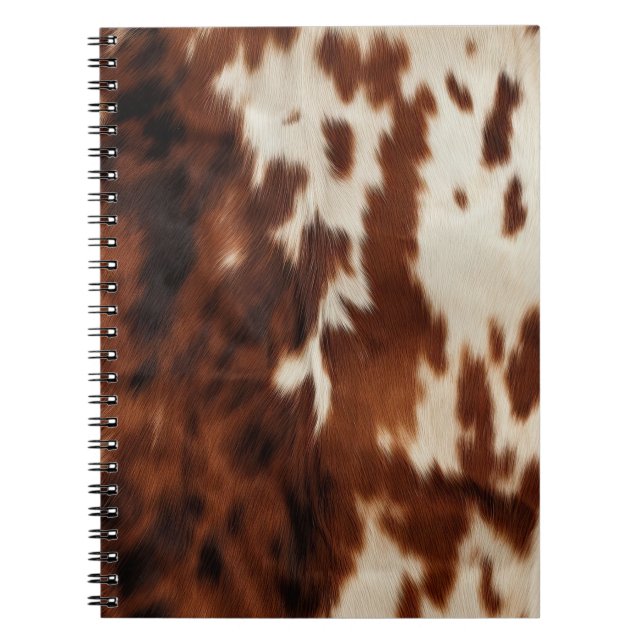 Brown Black White Cowhide Anteckningsbok (Framsidan)