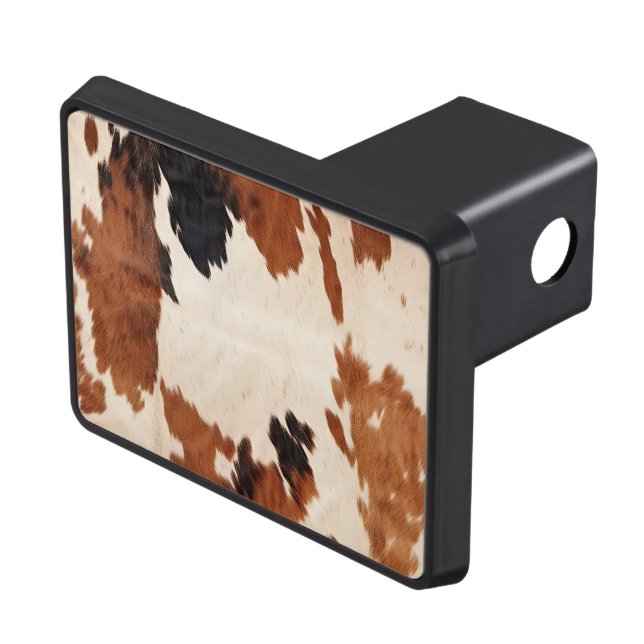 Brown Black White Cowhide Dragkroksskydd (Topp Höger)