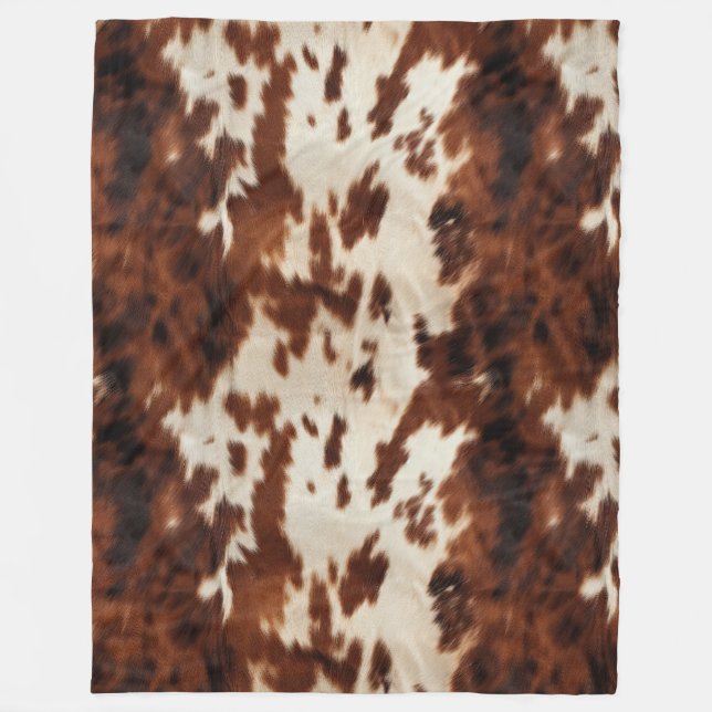 Brown Black White Cowhide Fleecefilt (Framsidan)