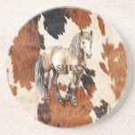 Brown Black White Cowhide Horse Underlägg<br><div class="desc">Brown Black White Cowhide Horse farm western animal personlig</div>