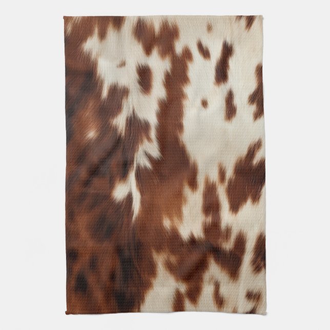 Brown Black White Cowhide Kökshandduk (Vertikal)