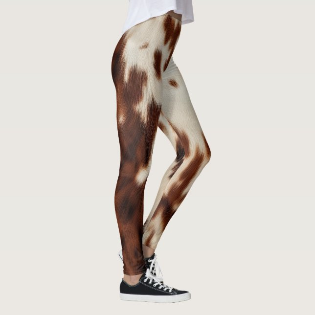 Brown Black White Cowhide Leggings (Höger)