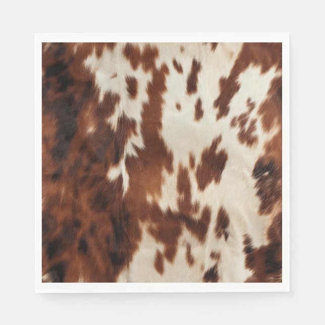 Brown Black White Cowhide Pappersservett (Framsidan)