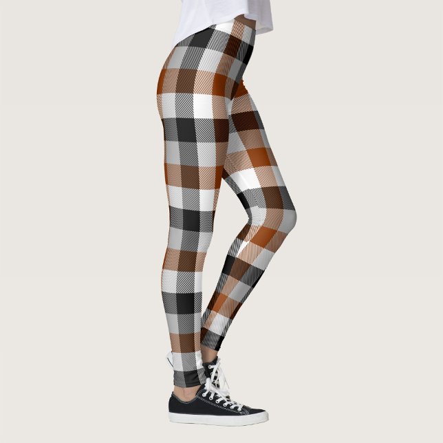 Brown Black White Twill Gingham Design Leggings (Skapare uppladdad)