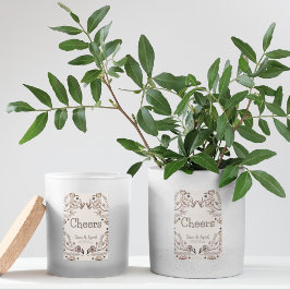 Brown Blommigt Bröllop Theme Mat Etikett