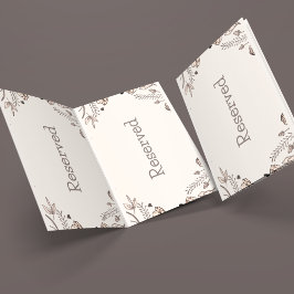 Brown Blommigt Bröllop Theme Placeringskort