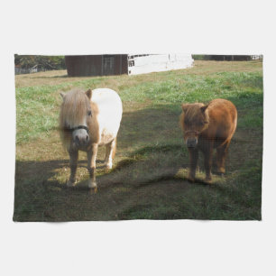 Brown Blond, två Miniature Horses, Little Pony Kökshandduk