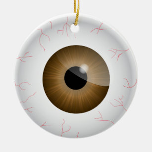 Brown Bloodshot Eyeball Ornament