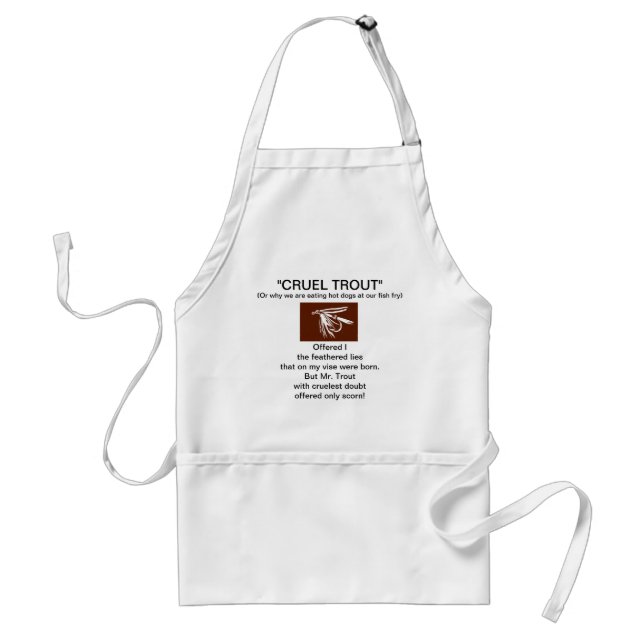 ’Brown Blöt Fly-Cruel Trout’ Apron Förkläde (Framsidan)