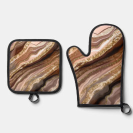 BROWN BLUSH GOLD AGATE LOOK ABSTRACTS