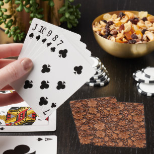 Brown Boho Blommigt Casinokort