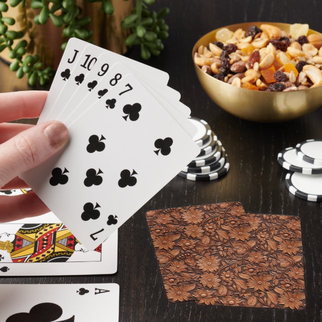 Brown Boho Blommigt Casinokort (På plats)
