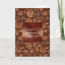 Brown Boho Blommigt Kort