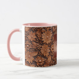 Brown Boho Blommigt Mugg