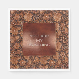 Brown Boho Blommigt Pappersservett