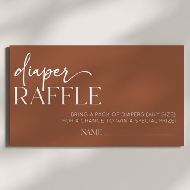 Brown Boho Bohemian Baby Shower Raffle Tilläggskort (Skapare uppladdad)