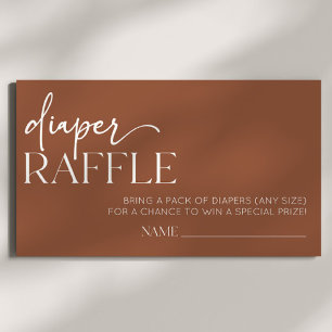 Brown Boho Bohemian Baby Shower Raffle Tilläggskort