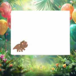 Brown Boho Dinosaur Post-it Block