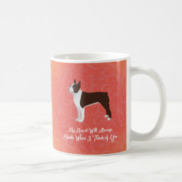 Brown Boston Terrier mitt hjärta kommer alltid att Kaffemugg