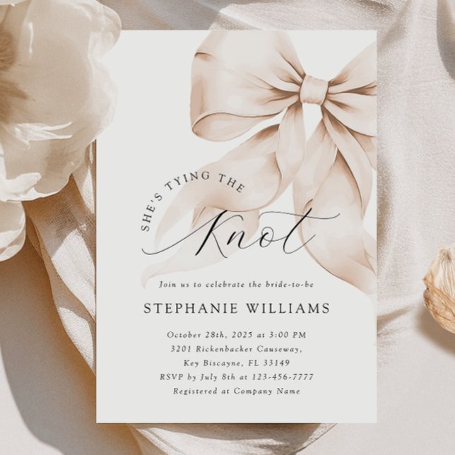 Brown Bow Inbjudningskort för möhippan (Skapare uppladdad)