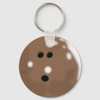 Brown Bowling Ball Keychain Nyckelring