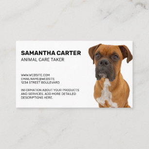 Brown Boxer Hund Sitta Visitkort