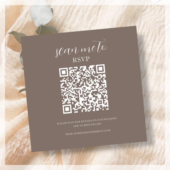 Brown | Bröllop OSA QR-kod Tilläggskort (Skapare uppladdad)