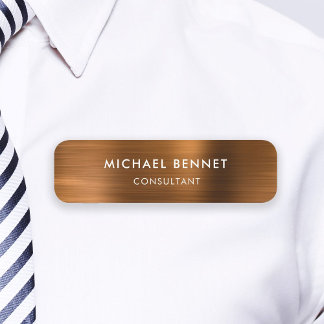 Brown Bronze Metallic Professionell Business Namnbricka