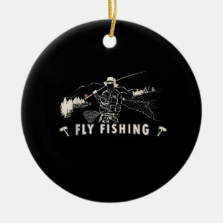 Brown Brook Trout Flygfiske Gift Fisherman Julgransprydnad Keramik