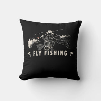 Brown Brook Trout Flygfiske Gift Fisherman Line Kudde