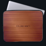 Brown Brushed Metall Mönster-Anpassade Monogram Laptop Fodral<br><div class="desc">Bläcktoner borrade metall mönster med anpassningsbar monogram. Anpassa detta som din egen namn eller text. Finns på andra produkter och kan begäras för någon av de produkter som erbjuds på Zazzle</div>
