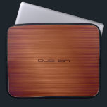 Brown Brushed Metall Mönster-Anpassade Monogram Laptop Fodral<br><div class="desc">Bläcktoner borrade metall mönster med anpassningsbar monogram. Anpassa detta som din egen namn eller text. Finns på andra produkter och kan begäras för någon av de produkter som erbjuds på Zazzle</div>