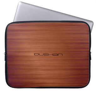 Brown Brushed Metall Mönster-Anpassade Monogram Laptop Fodral